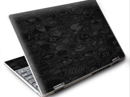 Black Sticker Slap Design Lenovo Yoga 710 11.6  Skin Online Hot Sale