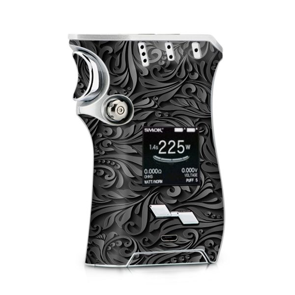 Black Flowers Floral Pattern Smok Mag kit Skin Cheap