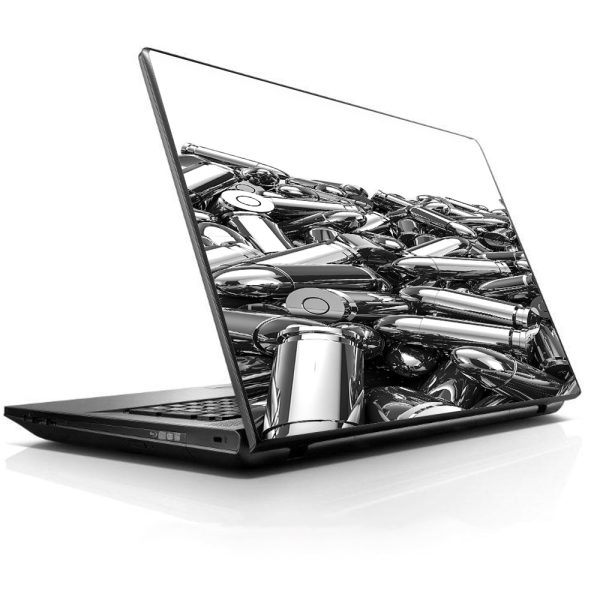 Silver Bullets Polished Black White HP Dell Compaq Mac Asus Acer 13 to 16 inch Skin Cheap