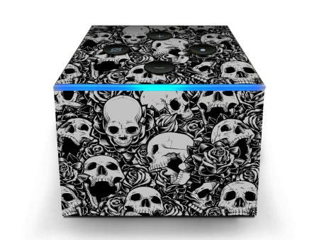 Skulls N Roses Black White Screaming Amazon Fire TV Cube Skin Online Sale