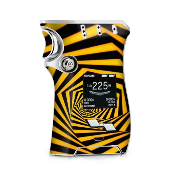 Black Yellow Trippy Pattern Smok Mag kit Skin For Sale